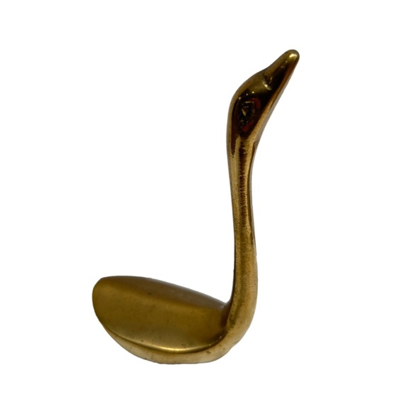 Vintage MCM Small Brass Swan Figurine Collectible - Picture 1 of 10